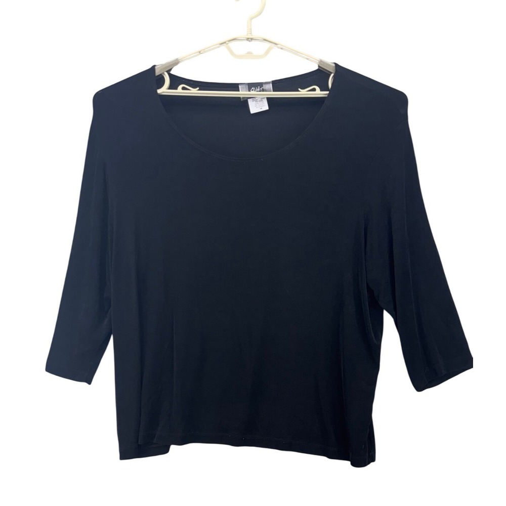 Slinky Brand Womans Top Size 3x Slinky Knit Stretchy 3/4 Sleeve Travel Beach